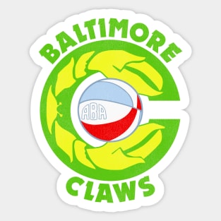 Defunct Baltimore Claws Basketball Team Sticker